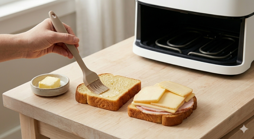 croque-monsieur air fryer prepa 2