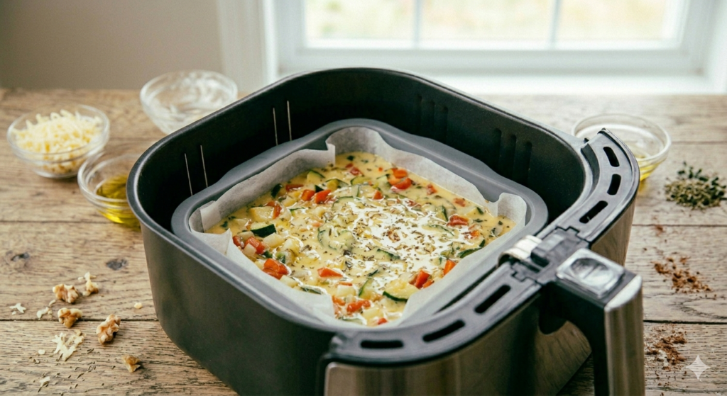 quiche aux légumes air fryer