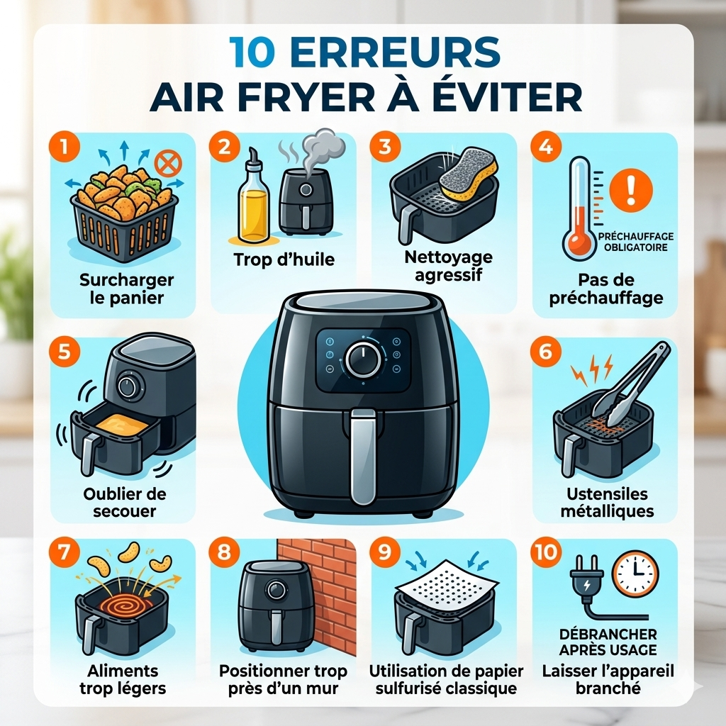 erreurs air fryer