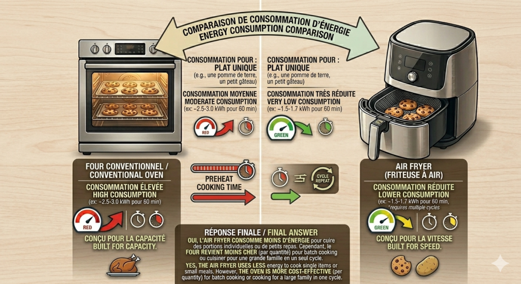 air fryer consommation électrique