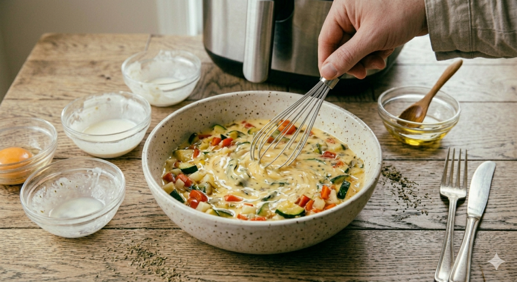 quiche aux légumes air fryer