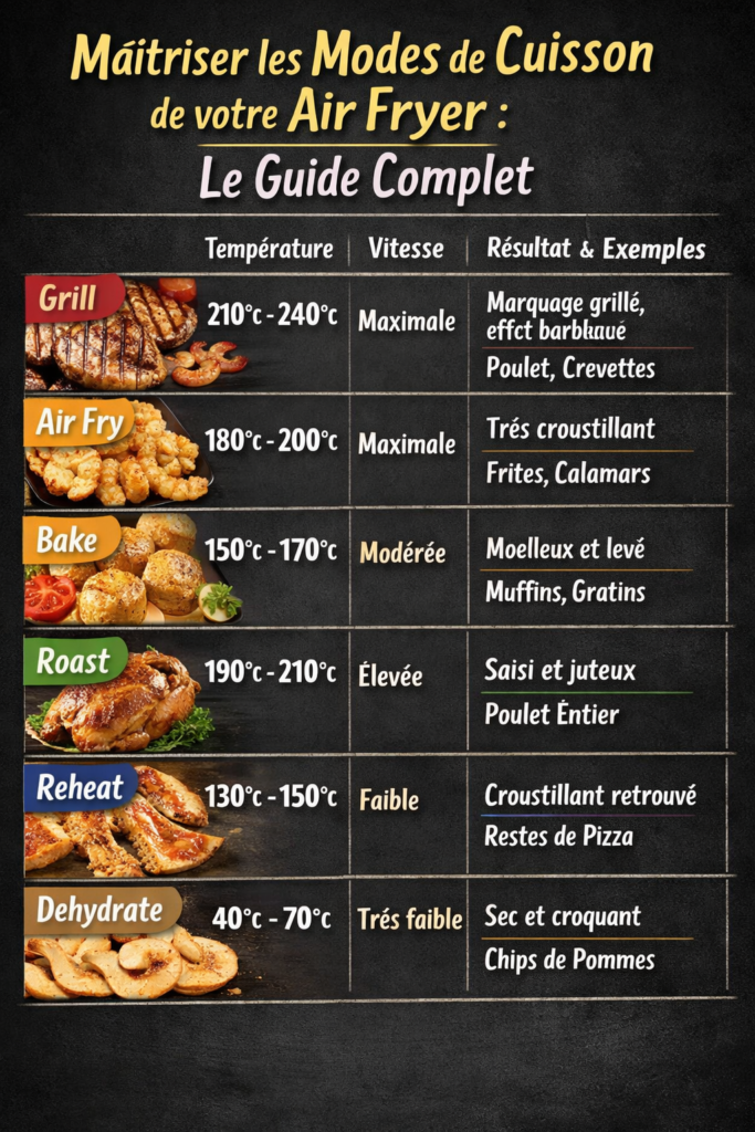 modes de cuisson air fryer