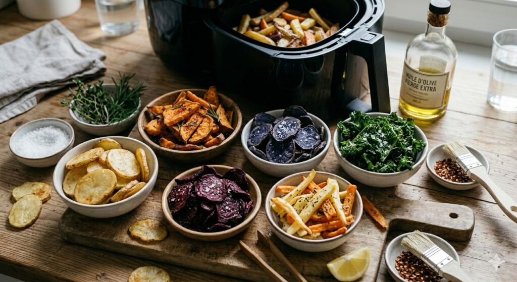 des tas et des tas de varietes de Chips à l'Air Fryer