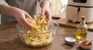 Frites Fraîches au Air Fryer salage