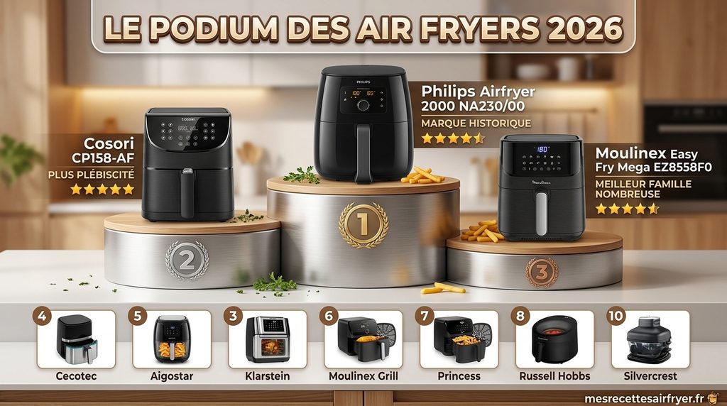 Meilleurs Air Fryers à moins de 100€ le podium