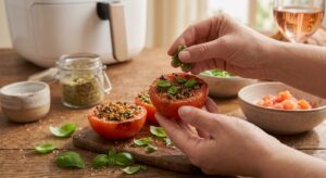 Tomates Provençales au Air Fryer basilic