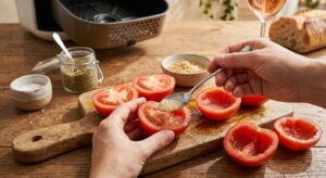 Tomates Provençales au Air Fryer evidage