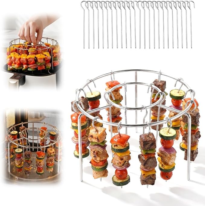 Brochettes de Bœuf au Air Fryer Support multifonction double niveau avec brochette