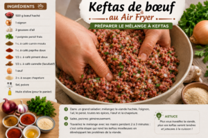 preparation Keftas de bœuf au air fryer