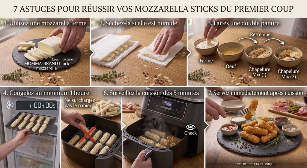 Bâtonnets de Mozzarella au Air Fryer : la recette ultra croustillante