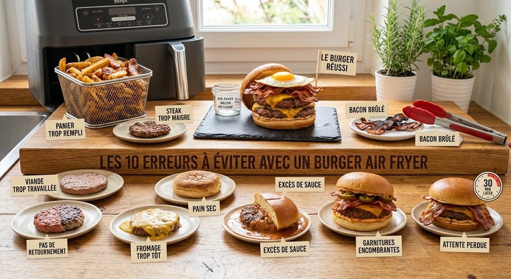 Burger Minute Air Fryer avec Bacon : Les 10 erreurs à éviter