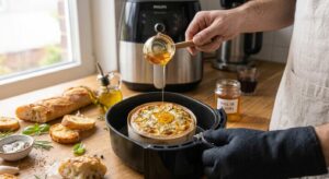 Camembert Rôti au Air Fryer miel.