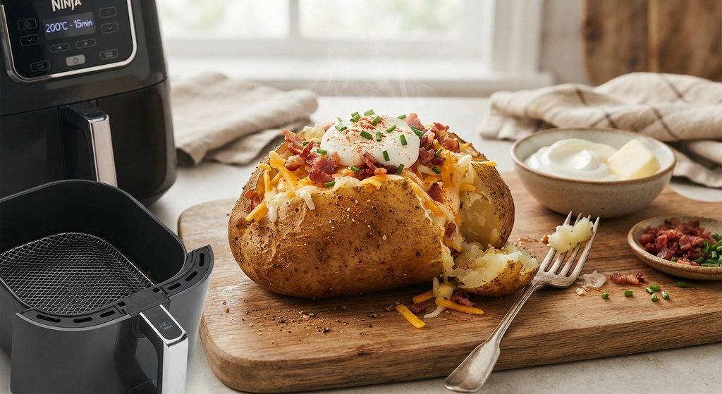 pomme de terre garnie au air fryer !