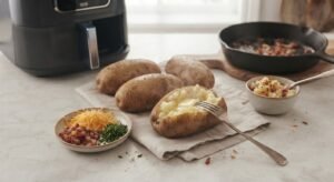 pomme de terre garnie au air fryer chix des ingredients