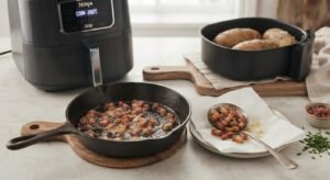 pomme de terre garnie au air fryer lardon