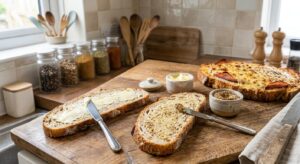 Tartine jambon fromage gratinée à l’air fryer