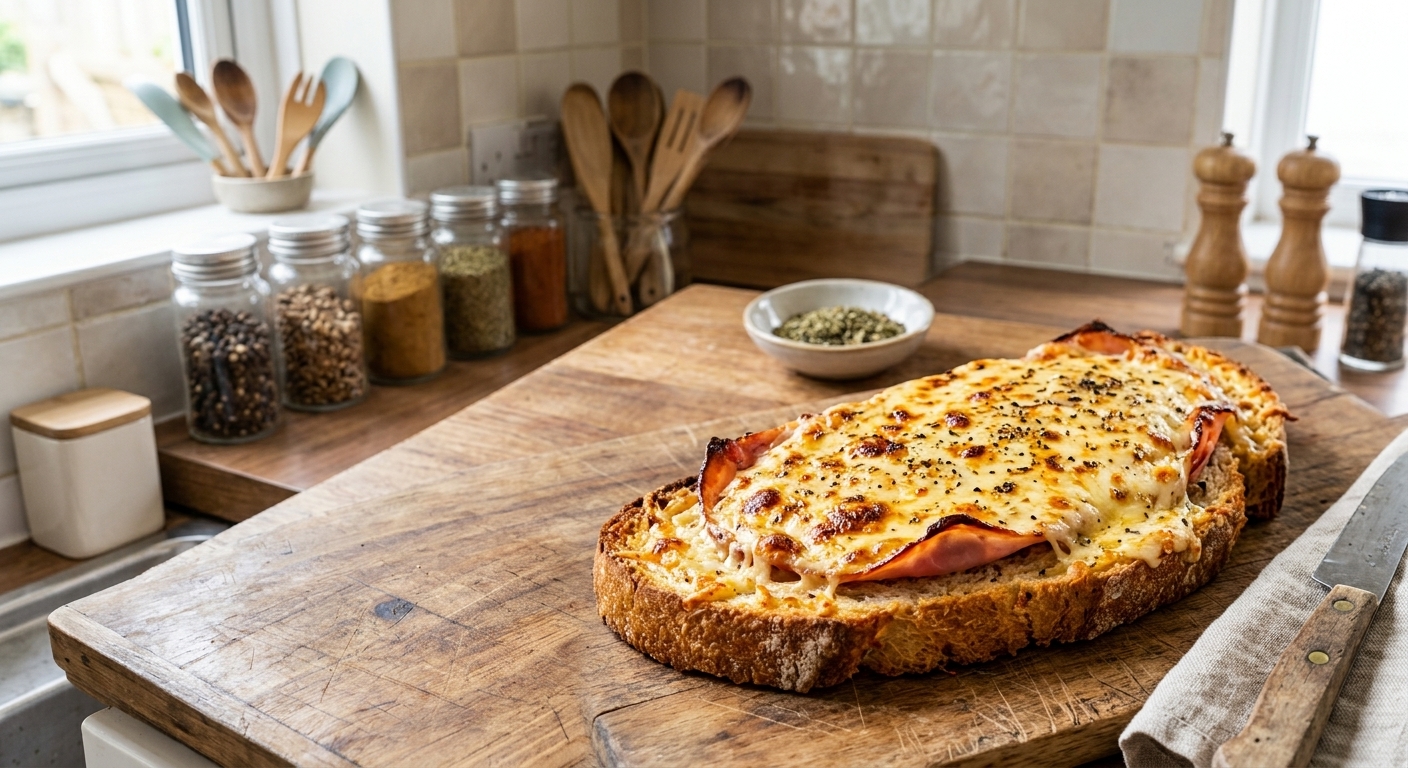 Tartine jambon fromage gratinée à l’air fryer