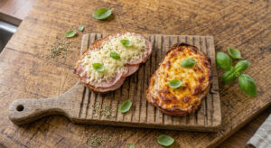 Tartine jambon fromage gratinée à l’air fryer