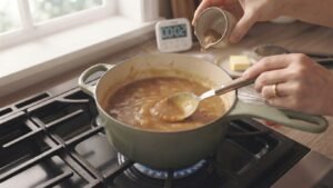 Welsh au Air Fryer :Assaisonnez : moutarde, sauce Worcestershire, muscade ou paprika, poivre
