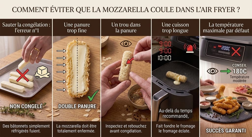 Bâtonnets de Mozzarella au Air Fryer : la recette ultra croustillante