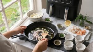 Cassolette de la Mer aux Champignons au Air Fryer