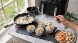 Cassolette de la Mer aux Champignons au Air Fryer