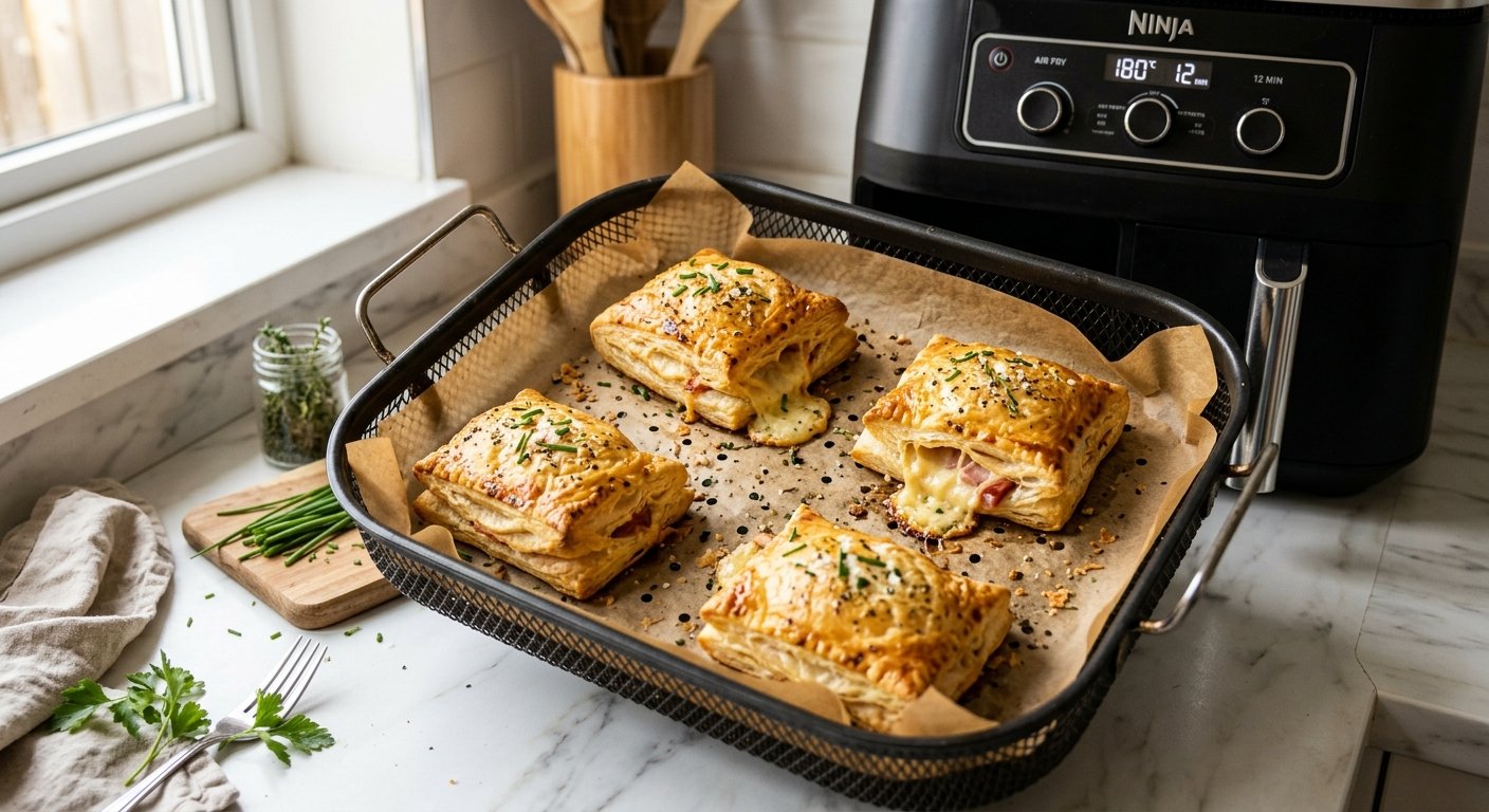 Feuilletés Jambon Fromage au Air Fryer : la Recette Ultra Croustillante en 12 Minutes