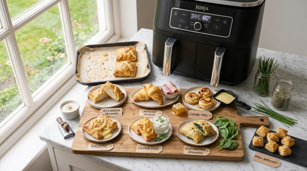 
Variantes gourmandes des Feuilletés Jambon Fromage au Air Fryer !