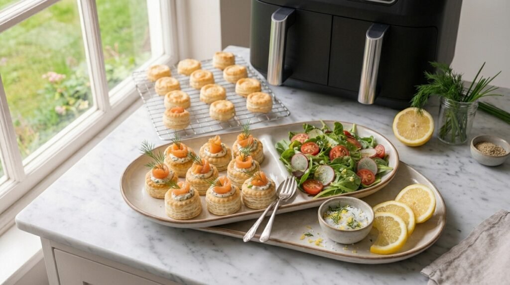 Mini Feuilletés au Saumon Fumé au Air Fryer