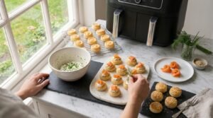 Mini Feuilletés au Saumon Fumé (Fromage Frais & Aneth) au Air Fryer