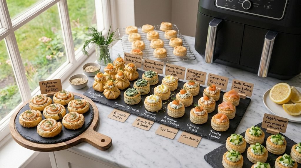 Mini Feuilletés au Saumon Fumé et ces variantes !