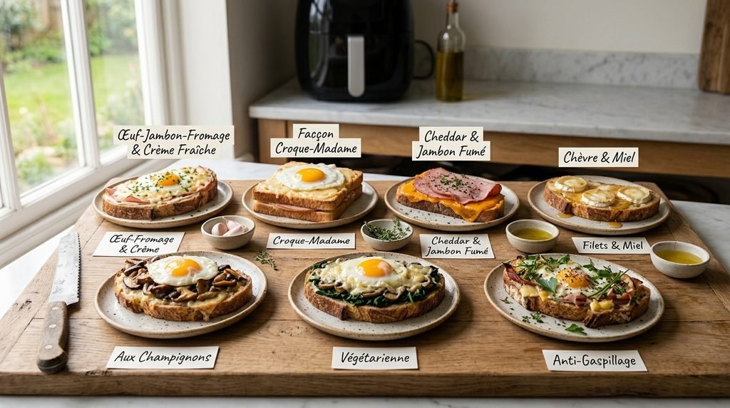 Tartine de la Flemme Air Fryer : Œuf Jambon Fromage et ces variantes !