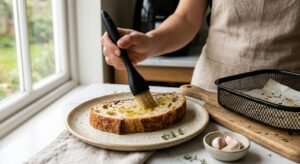 Tartine de la flemme à l’Air Fryer : œuf, jambon et fromageTartine de la flemme à l’Air Fryer : œuf, jambon et fromage