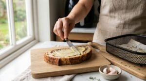Tartine de la flemme à l’Air Fryer : œuf, jambon et fromage